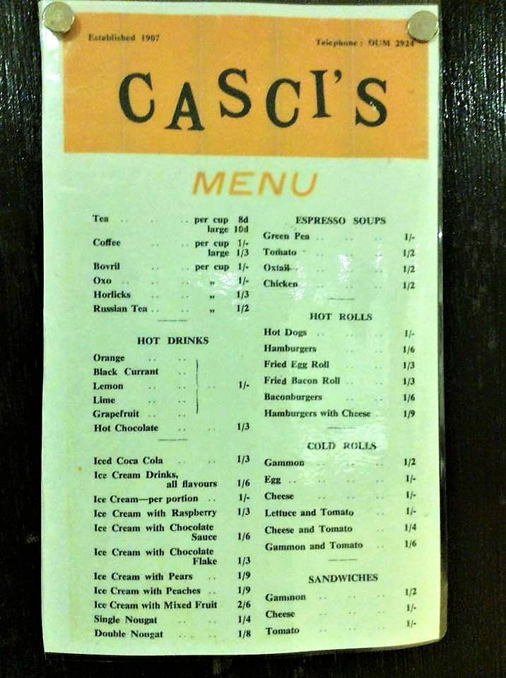 Casci’s menu – THE DEMOCRAT