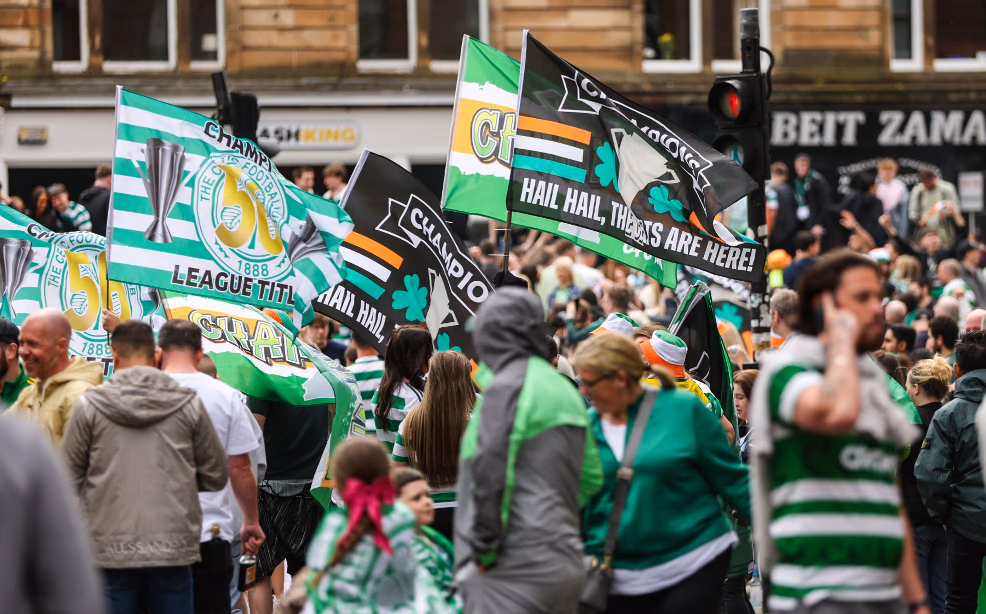 POLICE DEAL WITH DISORDER AFTER CELTIC TAKE THE LEAGUE TITLE BY BEATING HEARTS